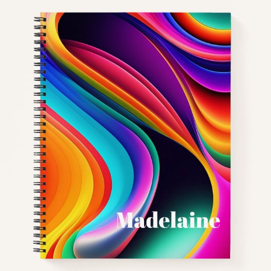 Kleurrijke Retro Waves Persoonlijk Notitieboek (Voorkant)