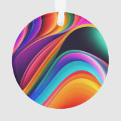 Kleurrijke Retro Waves Persoonlijk Ornament (achterkant)