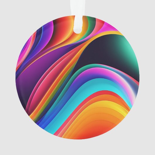 Kleurrijke Retro Waves Persoonlijk Ornament (achterkant)