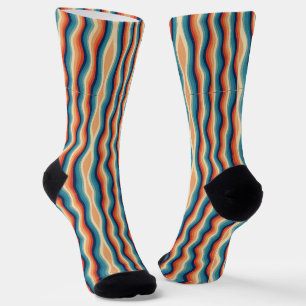 Kleurrijke Retro Waves  Sokken