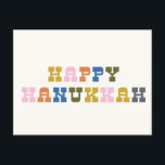 Kleurrijke Retro Westerne Eenvoudige Hanukkah Vaka Briefkaart<br><div class="desc">Vier het Lichtfestival met een vleugje retro flair met behulp van dit kleurrijke Western geïnspireerde Chanoeka vakantie briefkaart. Het ontwerp is voorzien van gedurfde, levendige kleuren in combinatie met eenvoudige, strakke lijnen die de essentie van een klassieke Westerne stijl weergeven, opnieuw ontworpen voor Chanoeka. Dit briefkaart is ideaal voor het...</div>