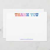 Kleurrijke Retro Westerse Typografie Persoonlijk  Bedankkaart (Voorkant / Achterkant)