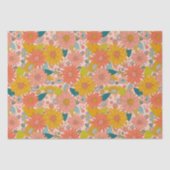 Kleurrijke retro zonnebloementuin tissuepapier (Voorkant)