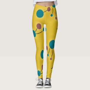 Kleurrijke retrocules grote moleculen universum ro leggings