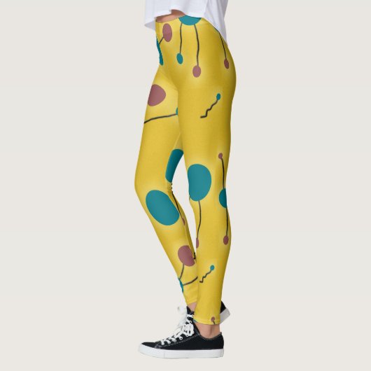 Kleurrijke retrocules grote moleculen universum ro leggings (Links)