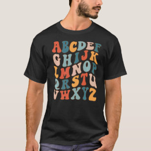 Kleurrijke retroflecabets voor de leraar Kindergar T-shirt