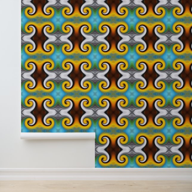 Kleurrijke, retroflecterende veren behang (Applicatie)