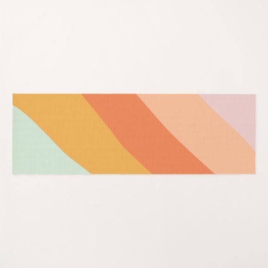 Kleurrijke retroflectorastel Geometrische strips Yogamat (Voorkant (horizontaal))