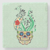 Kleurrijke retroflectorbloemen Rozen Stenen Onderzetter (Voorkant)