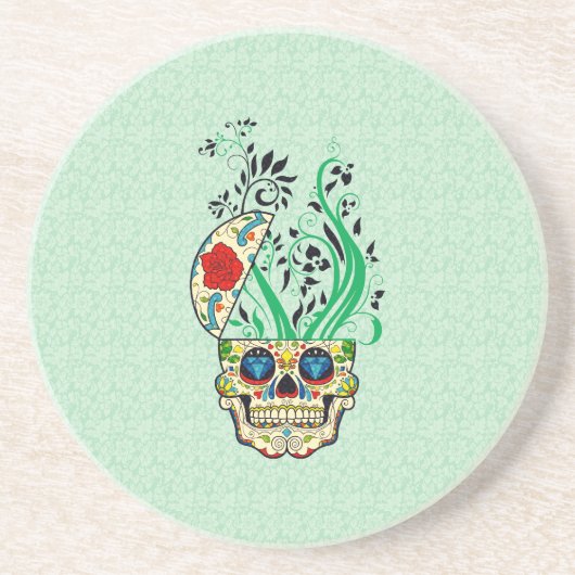 Kleurrijke retroflectorbloemen Rozen Zandsteen Onderzetter (Voorkant)