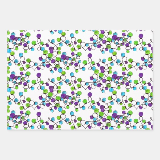 Kleurrijke retroflectorlampjes voor het verpakken  inpakpapier vel (Voorkant 3)