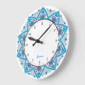 Kleurrijke retrorbloemen blauwe overtonen 2 grote klok (Hoek)