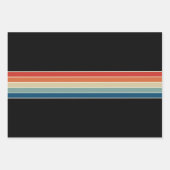 kleurrijke retrorrector 70s Stripes Inpakpapier Vel (Voorkant 3)