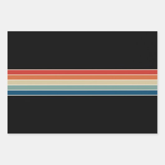  kleurrijke retrorrector 70s Stripes Inpakpapier Vel (Voorkant 2)