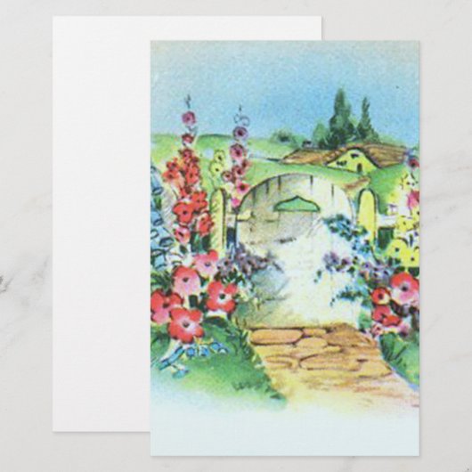 Kleurrijke Retrostijl  landventilatortuin (Voorkant / Achterkant)