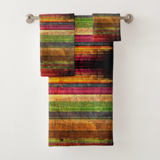 Kleurrijke Retrostreep Bad Handdoek (Insitu)