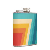 Kleurrijke Retrostrip - 70, 80-inch design Heupfles (Rechts)