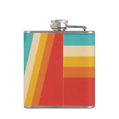 Kleurrijke Retrostrip - 70, 80-inch design Heupfles (Achterkant)