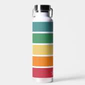 Kleurrijke Retrostripes - Regenboog - Script Name Waterfles (Voorkant)