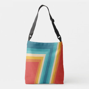 Kleurrijke Retrostrips - 70, 80-inch design Crossbody Tas