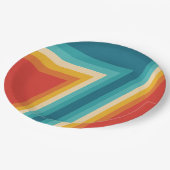 Kleurrijke Retrostrips -    70, 80-inch design Papieren Bordje (Gekanteld)