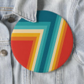 Kleurrijke Retrostrips - 70, 80-inch design Ronde Button 6,0 Cm (In situ)