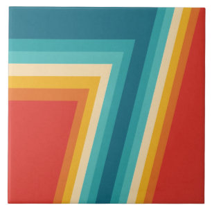 Kleurrijke Retrostrips - 70, 80-inch design Tegeltje
