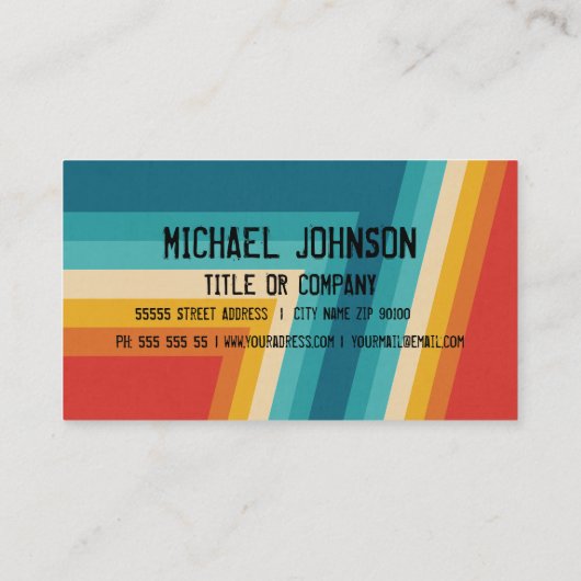 Kleurrijke Retrostrips -    70, 80-inch design Visitekaartje (Achterkant)