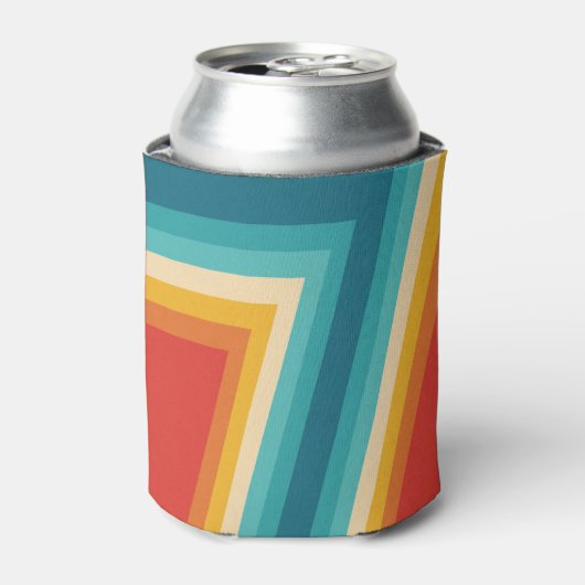 Kleurrijke Retrostrips - ontwerp van 70, 80 jaar Blikjeskoeler (Blikje Voorkant)
