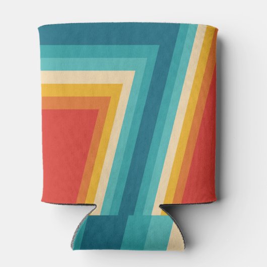 Kleurrijke Retrostrips - ontwerp van 70, 80 jaar Blikjeskoeler (Achterkant)