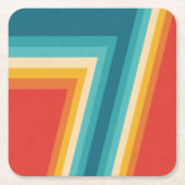 Kleurrijke Retrostrips - ontwerp van 70, 80 jaar Kartonnen Onderzetters (Voorkant)