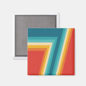 Kleurrijke Retrostrips - ontwerp van 70, 80 jaar Magneet (Voorkant / Achterkant)