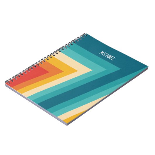Kleurrijke Retrostrips - ontwerp van 70, 80 jaar Notitieboek (Linkerzijde)