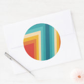 Kleurrijke Retrostrips - ontwerp van 70, 80 jaar Ronde Sticker (Envelop)