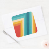 Kleurrijke Retrostrips - ontwerp van 70, 80 jaar Vierkante Sticker (Envelop)