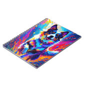 Kleurrijke reus blij speelse grappige hond, splash notitieboek (Linkerzijde)