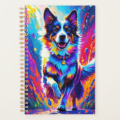 Kleurrijke reus blij speelse grappige hond, splash planner (Voorkant)