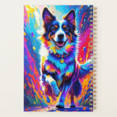 Kleurrijke reus blij speelse grappige hond, splash planner (Achterkant)