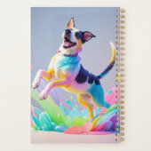 Kleurrijke reus blij speelse grappige hond, splash planner (Achterkant)