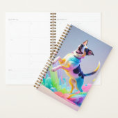 Kleurrijke reus blij speelse grappige hond, splash planner (Display)