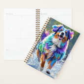 Kleurrijke reus blij speelse grappige hond, splash planner (Display)