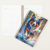 Kleurrijke reus blij speelse grappige hond, splash planner (Display)