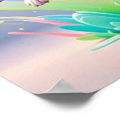 Kleurrijke reus blij speelse grappige hond, splash poster (Hoek)