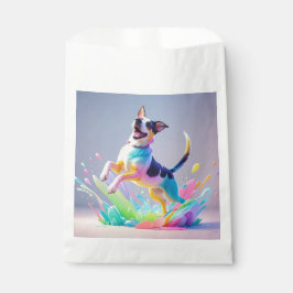 Kleurrijke reus gelukkige speelse grappige hond, s bedankzakje