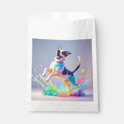 Kleurrijke reus gelukkige speelse grappige hond, s bedankzakje (Voorkant)