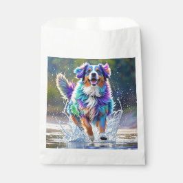 Kleurrijke reus gelukkige speelse grappige hond, s bedankzakje