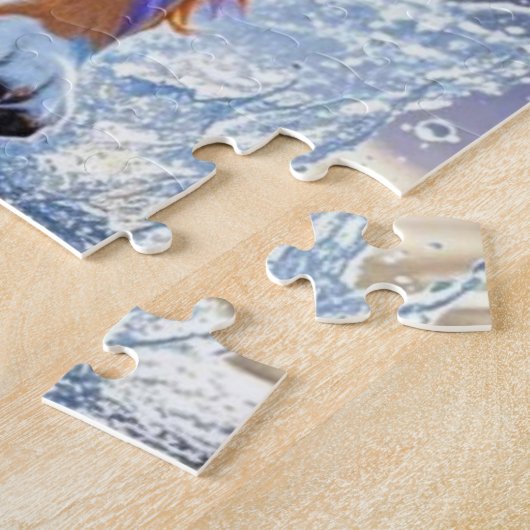 Kleurrijke reus gelukkige speelse grappige hond, s legpuzzel (Zijkant)