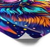 Kleurrijke reus gelukkige speelse grappige hond, s poster (Hoek)