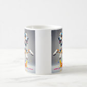 Kleurrijke reus vrolijke speelse grappige hond, koffiemok (Center)