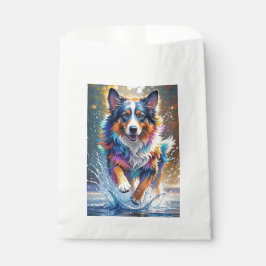 Kleurrijke reus vrolijke speelse grappige hond, sp bedankzakje